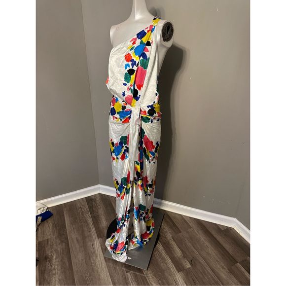 RAISA VANESSA Floral Print One-Shoulder Gown US 4 $2860 - Picture 6 of 11